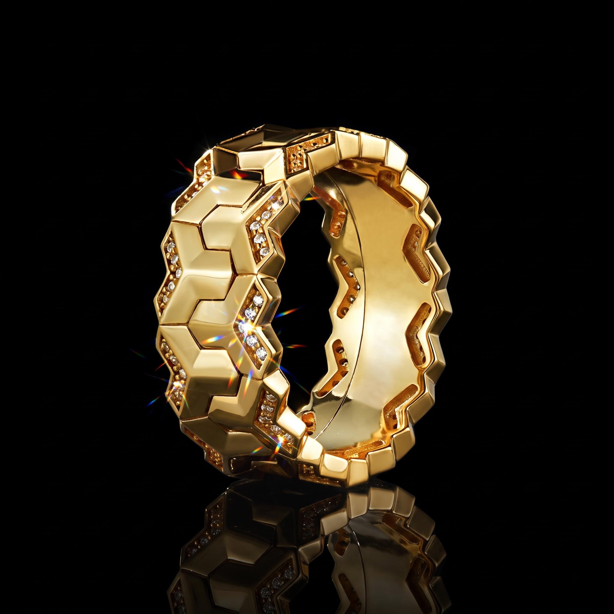 Iced Double Row Armor Ring Iced Double Row Armor Ring