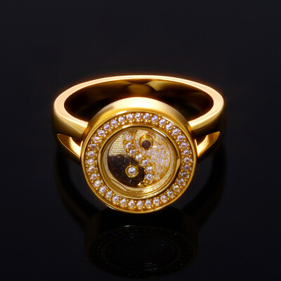 Bagua Diagram Floating Diamonds Ring
