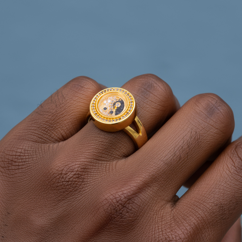 Bagua Diagram Floating Diamonds Ring