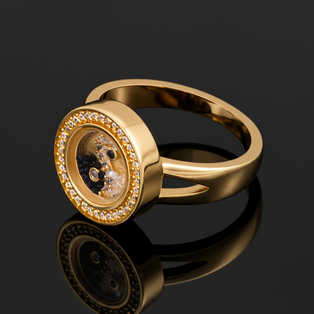 Bagua Diagram Floating Diamonds Ring
