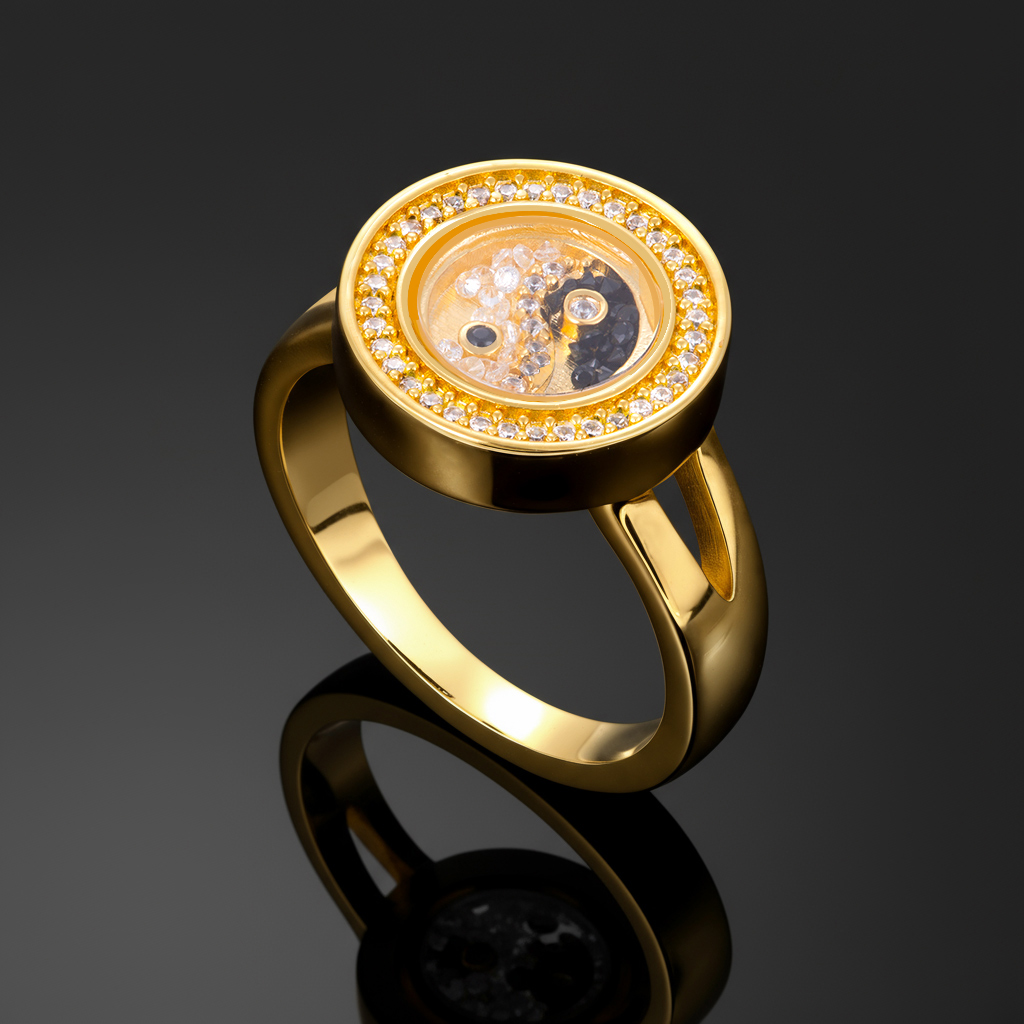 Bagua Diagram Floating Diamonds Ring