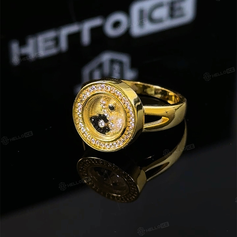 Bagua Diagram Floating Diamonds Ring