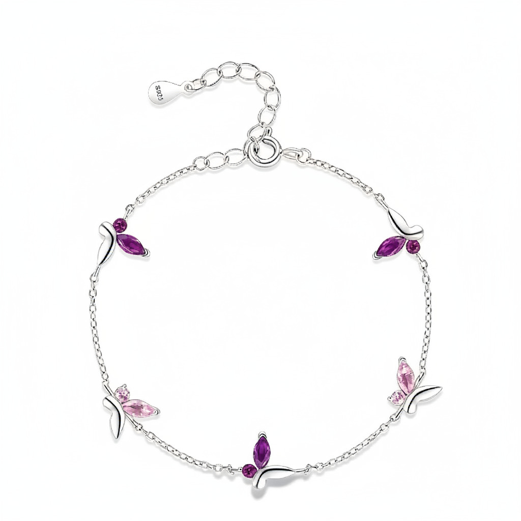 S925 Silver Twin Wings Bracelet