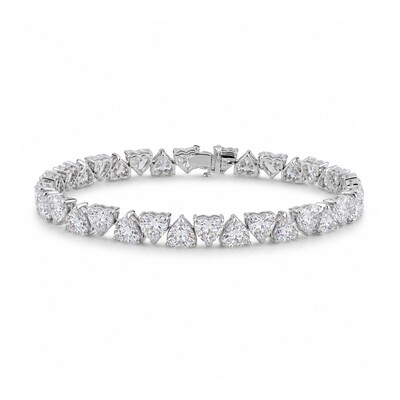 S925 Silver Heart Diamond Tennis Bracelet