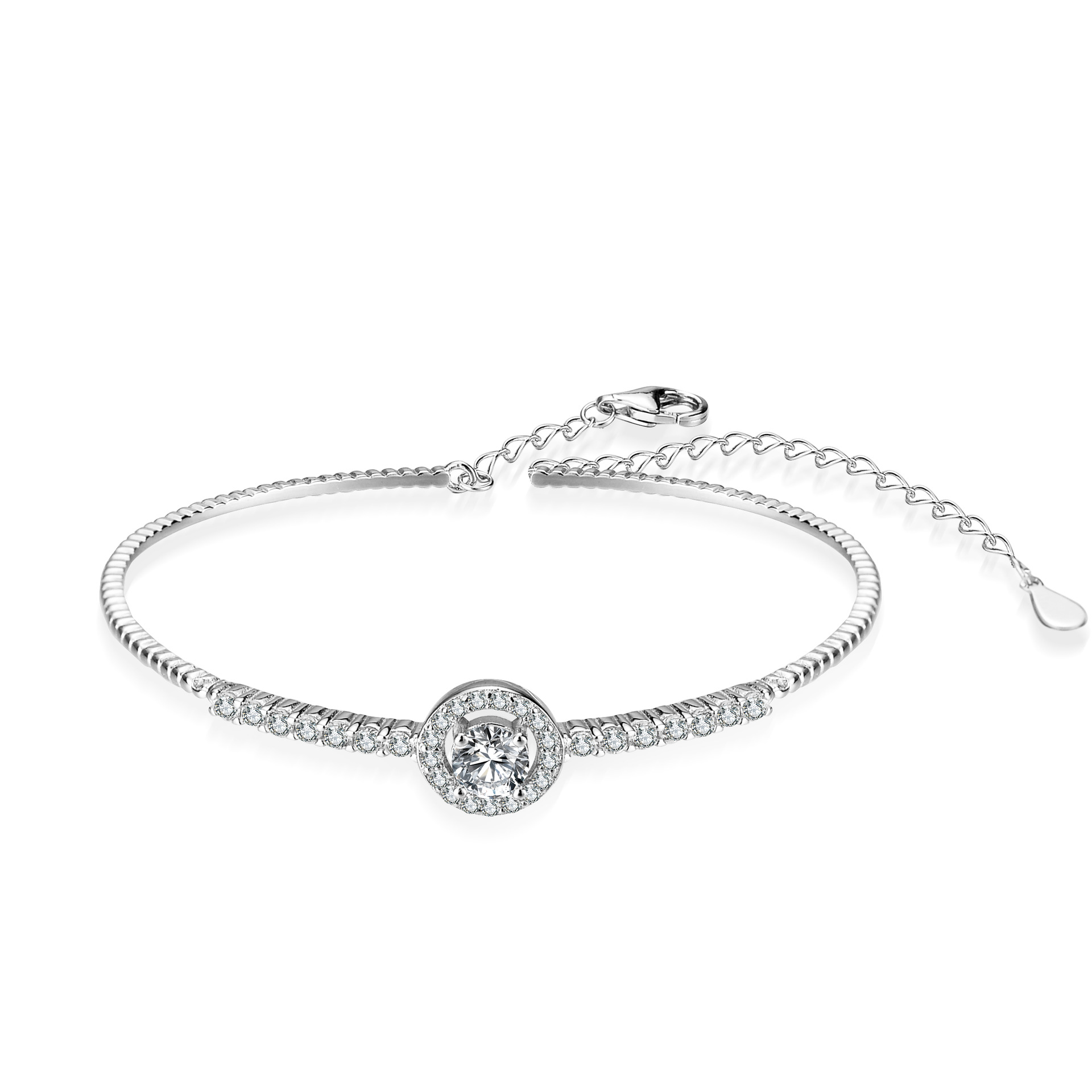0.5CT Round Cut VVS Moissanite S925 Silver Trendy Bracelet 0.5CT Round Cut VVS Moissanite S925 Silver Trendy Bracelet