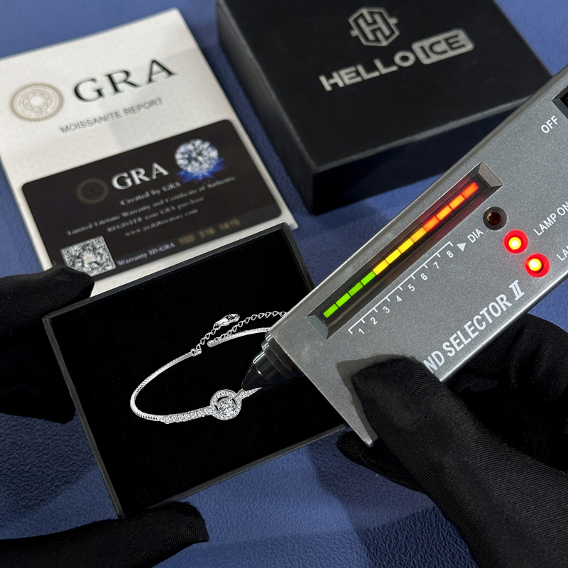 0.5CT Round Cut VVS Moissanite S925 Silver Trendy Bracelet 0.5CT Round Cut VVS Moissanite S925 Silver Trendy Bracelet