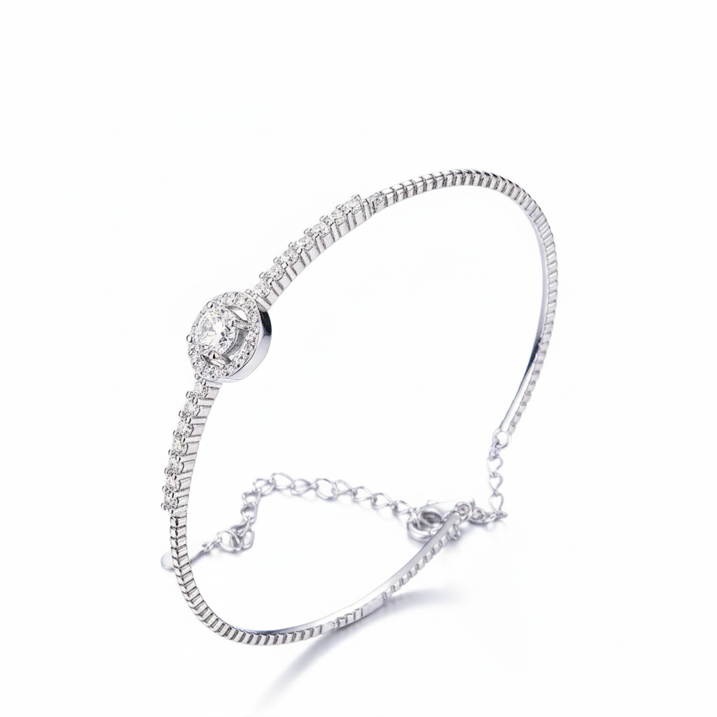 0.5CT Round Cut VVS Moissanite S925 Silver Trendy Bracelet 0.5CT Round Cut VVS Moissanite S925 Silver Trendy Bracelet