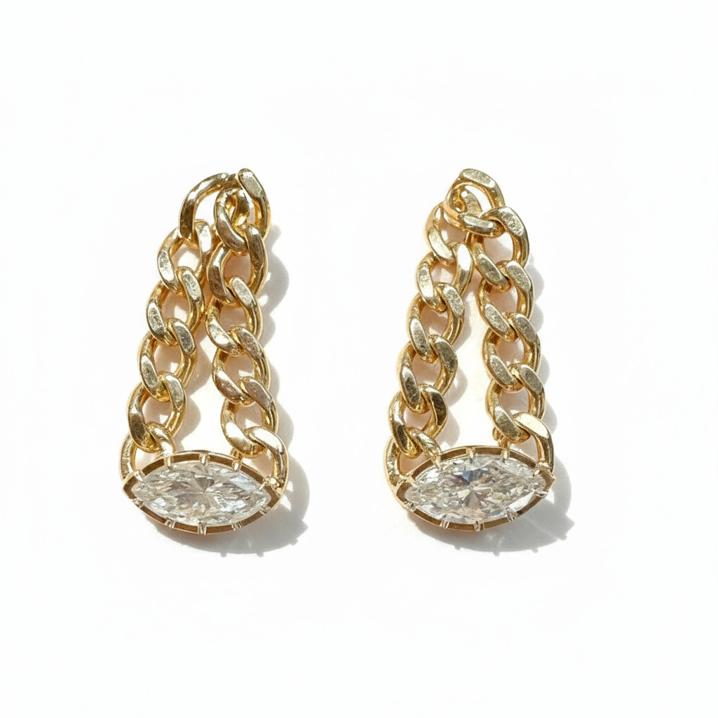 S925 Silver Marquise Cut Drop Earrings