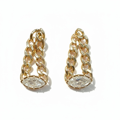 S925 Silver Marquise Cut Drop Earrings