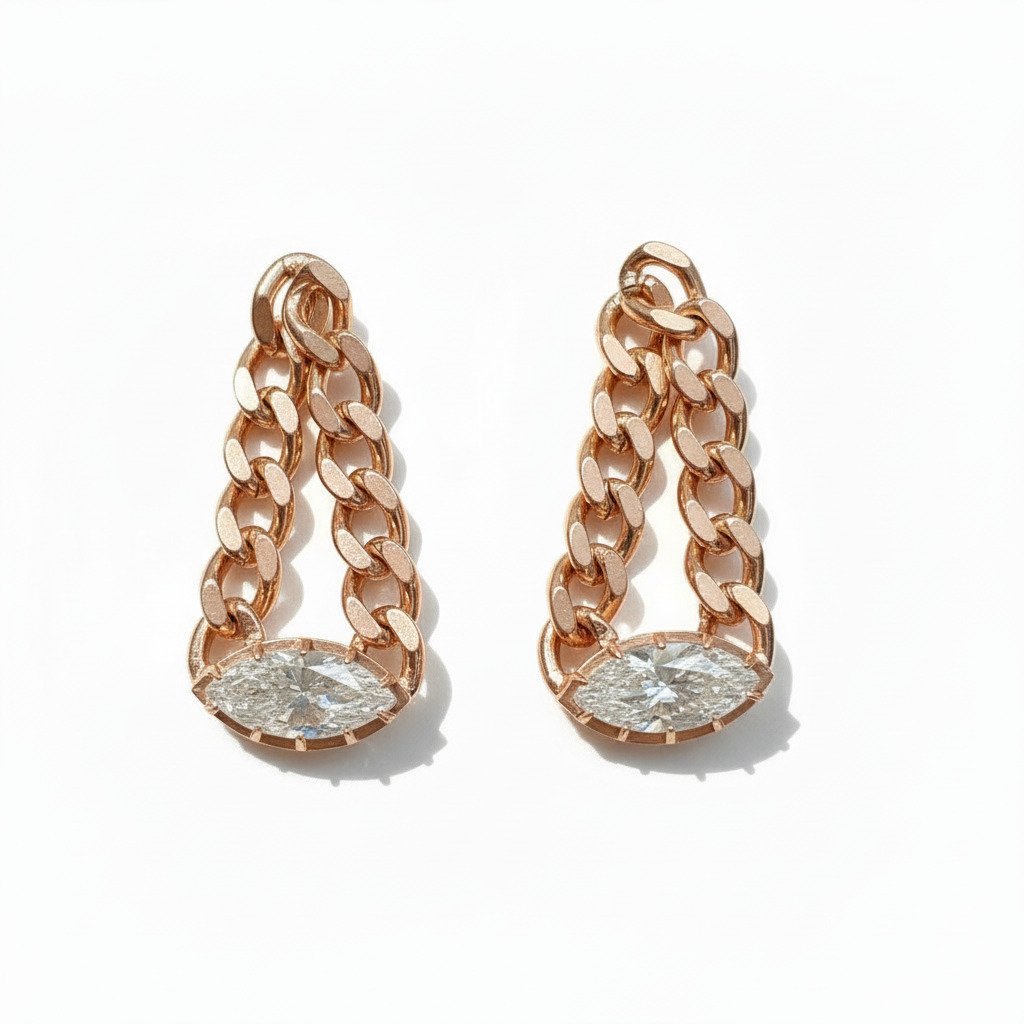 S925 Silver Marquise Cut Drop Earrings