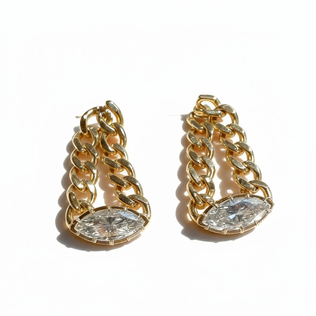 S925 Silver Marquise Cut Drop Earrings