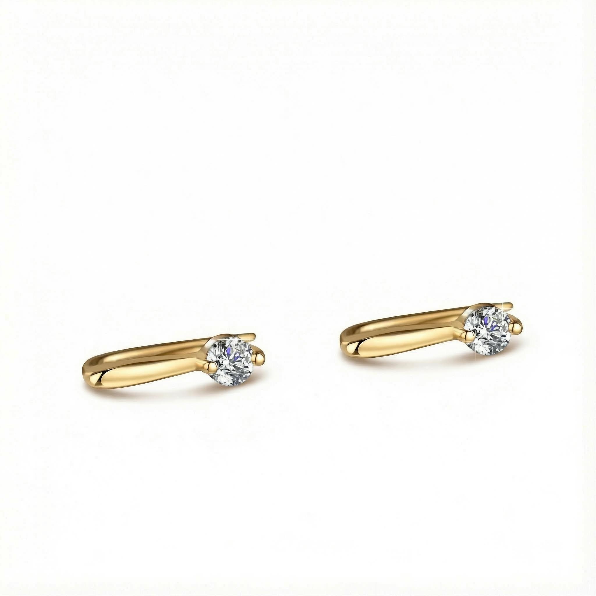 0.2CT Round Cut VVS Moissanite Threader Earrings