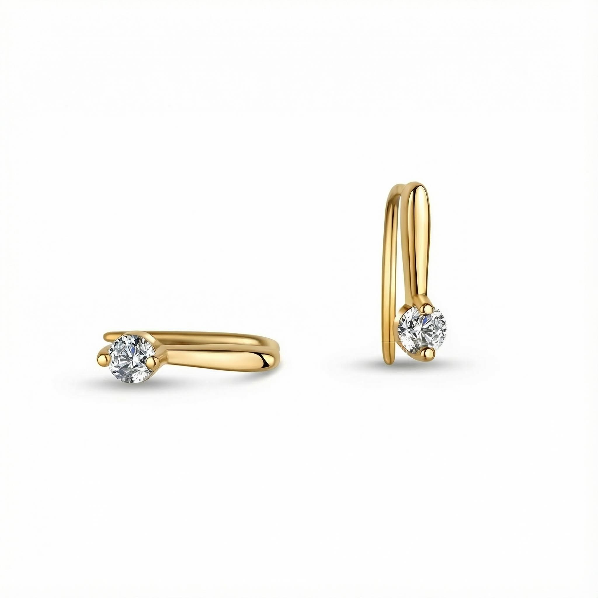 0.2CT Round Cut VVS Moissanite Threader Earrings