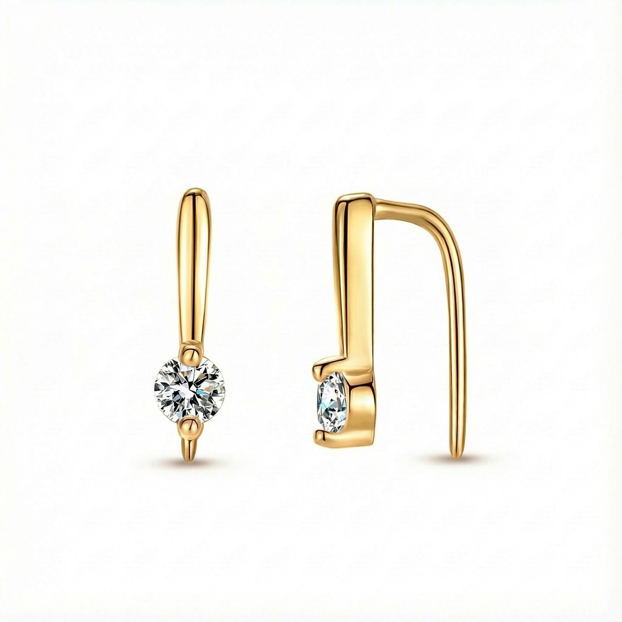 0.2CT Round Cut VVS Moissanite Threader Earrings