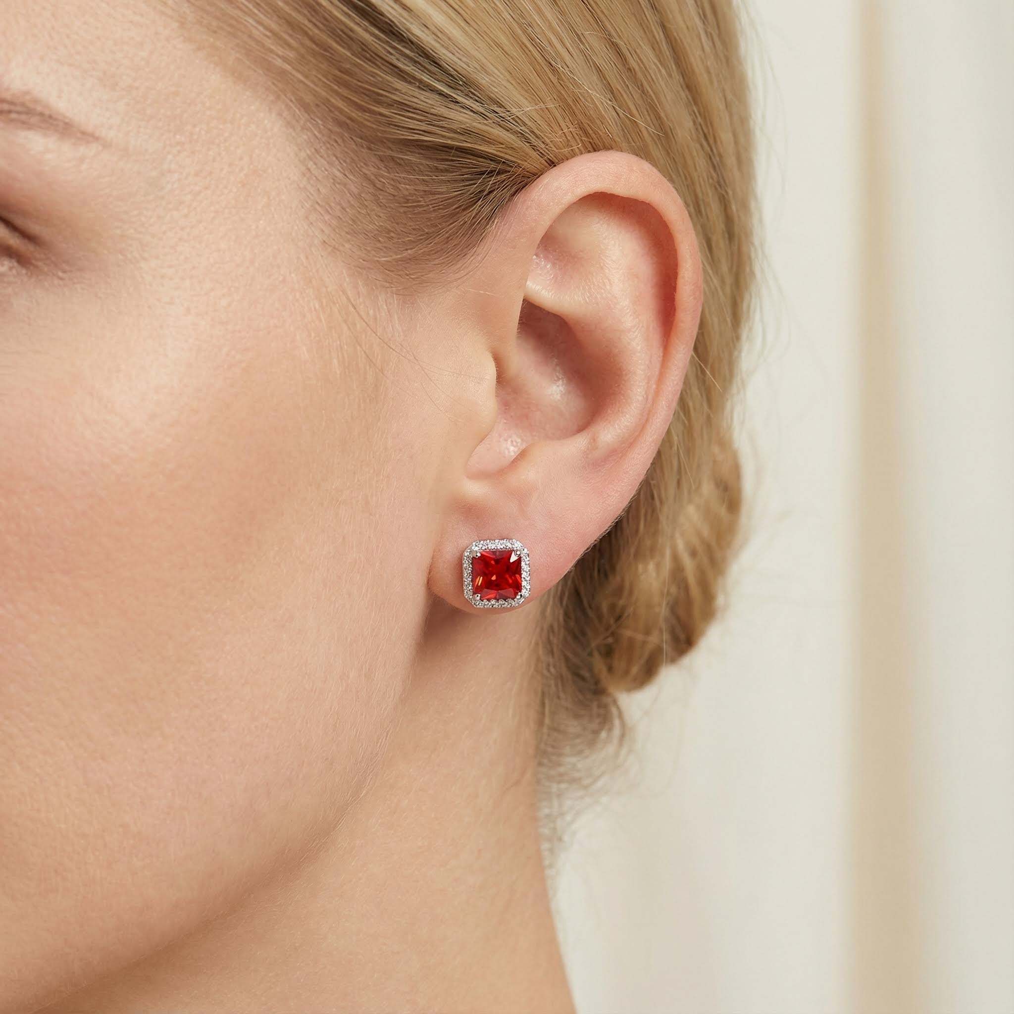 Ice Flower Cut High Carbon Diamonds Halo Stud Earrings