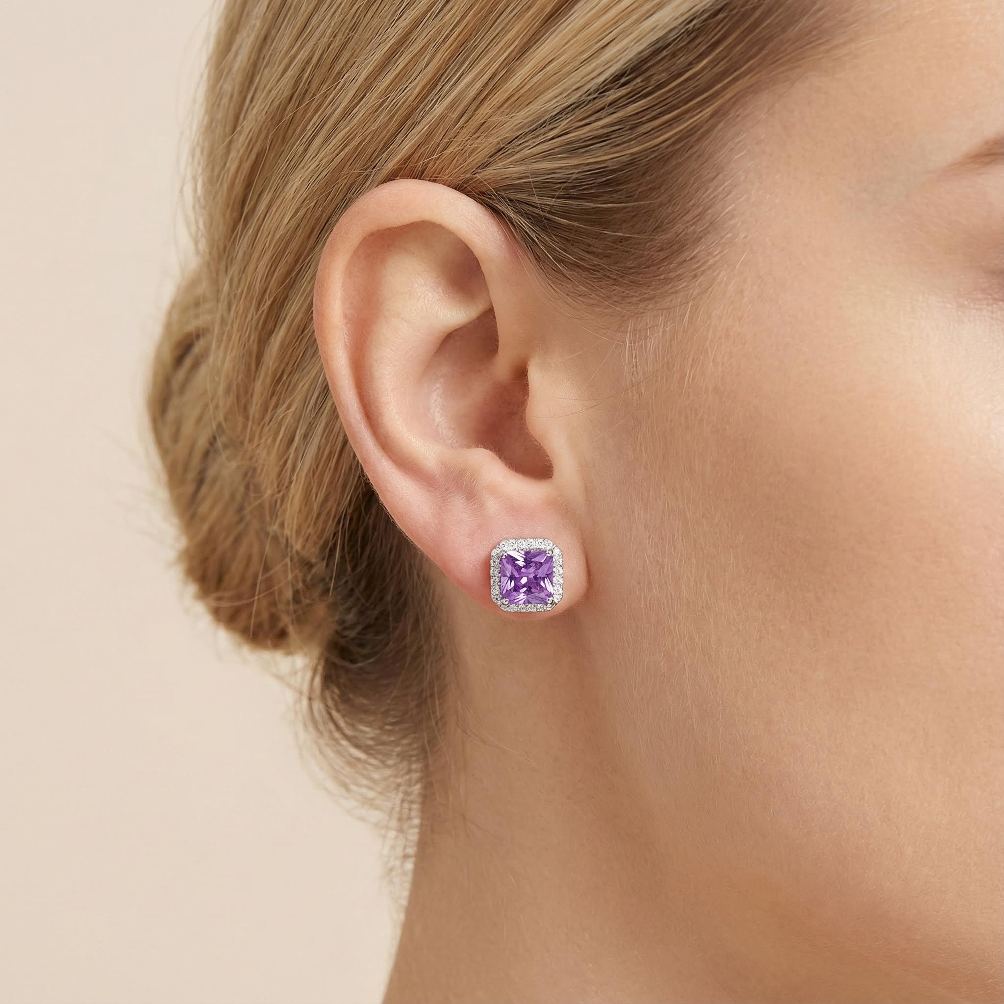 Ice Flower Cut High Carbon Diamonds Halo Stud Earrings