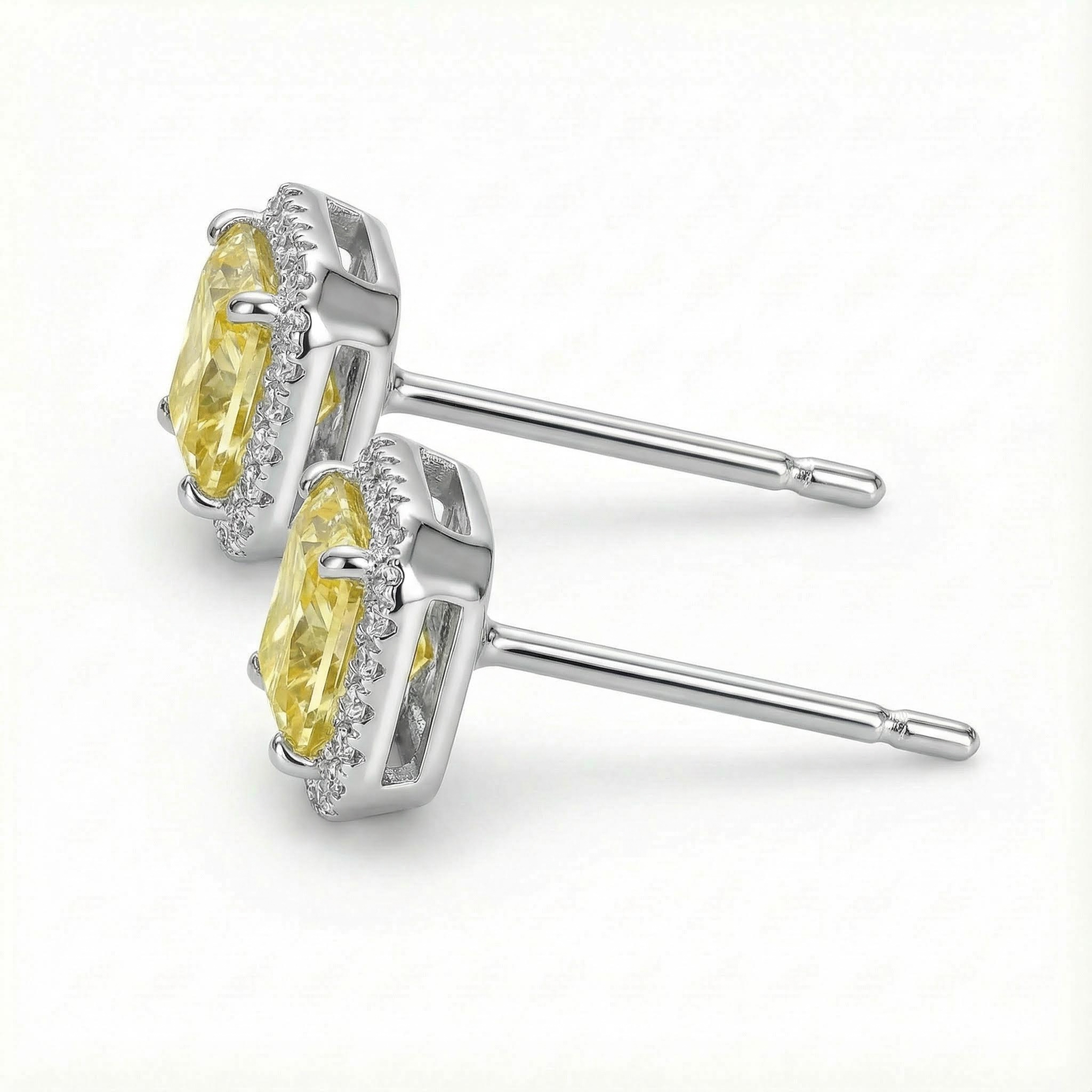 Ice Flower Cut High Carbon Diamonds Halo Stud Earrings