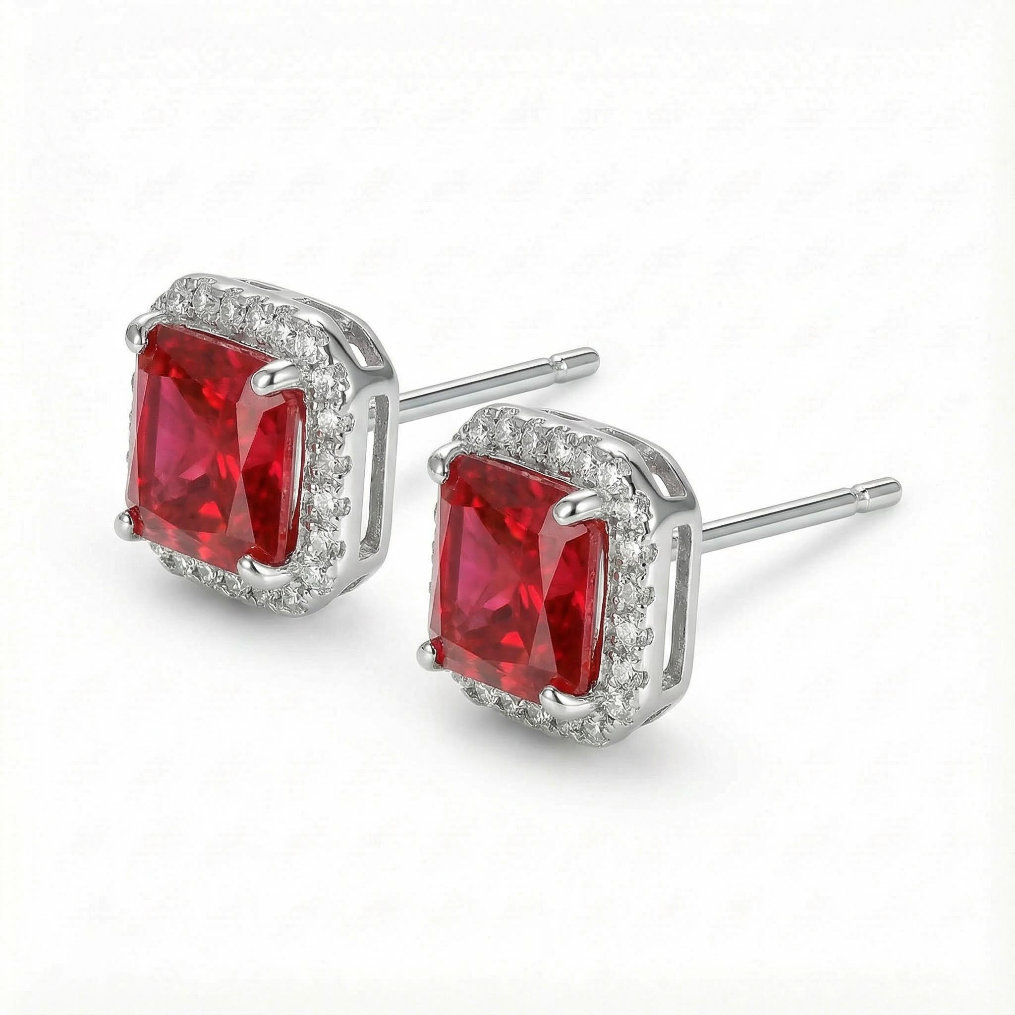 Ice Flower Cut High Carbon Diamonds Halo Stud Earrings