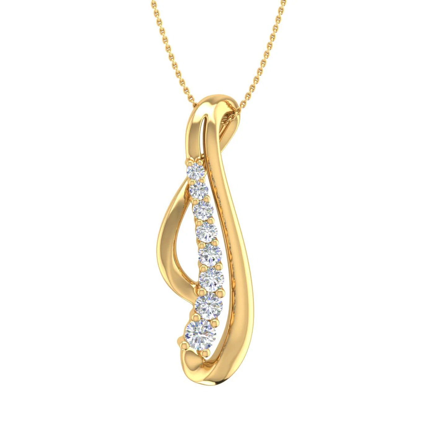 S925 Silver Round Diamond Swirl Pendant Necklace