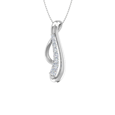 S925 Silver Round Diamond Swirl Pendant Necklace