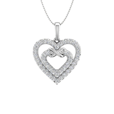 S925 Silver Heart in Heart Infinity Pendant Necklace