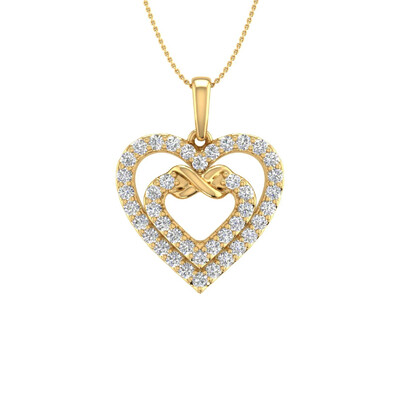 S925 Silver Heart in Heart Infinity Pendant Necklace