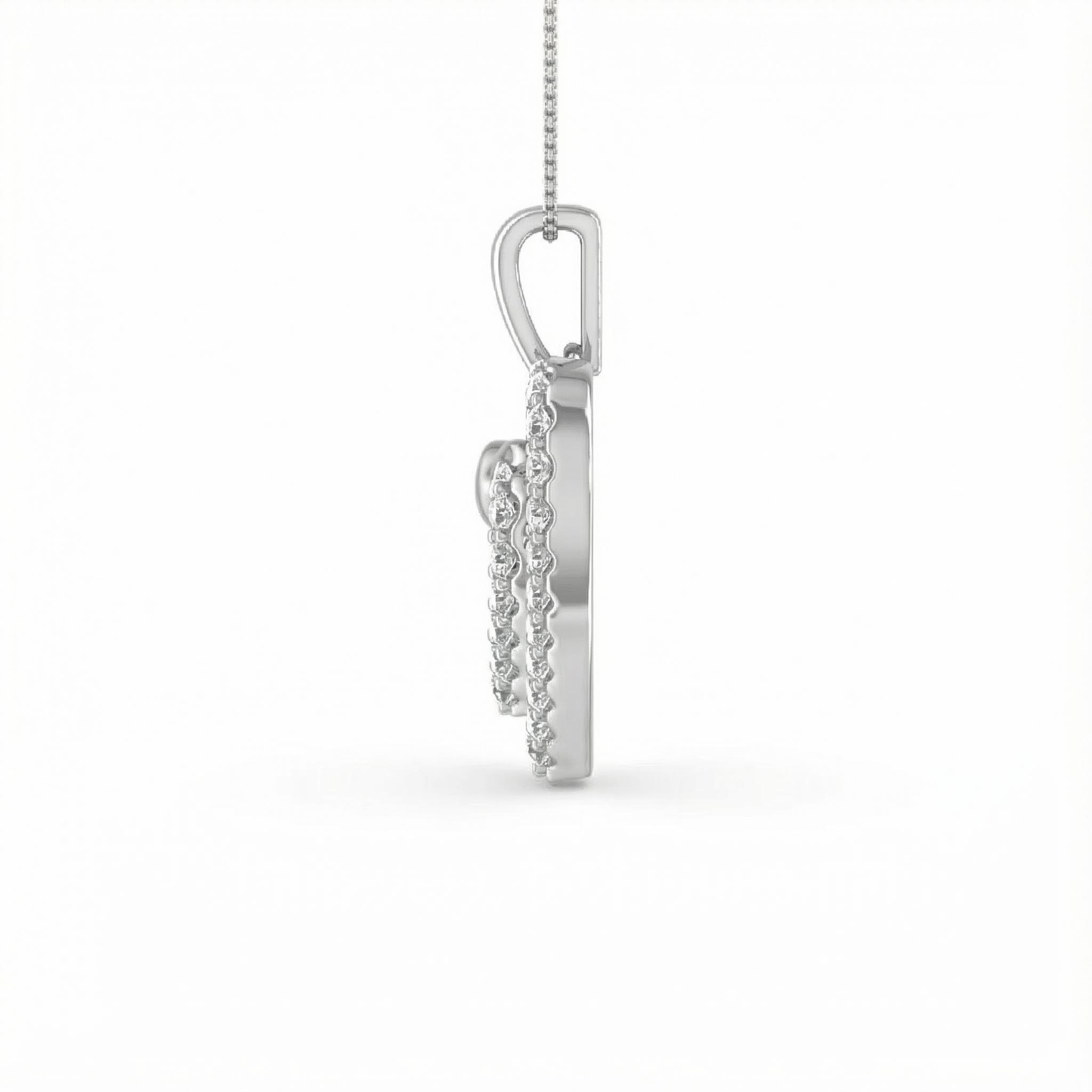 S925 Silver Heart in Heart Infinity Pendant Necklace