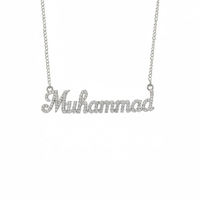 Personalized Name Round Diamond Pendent Necklace