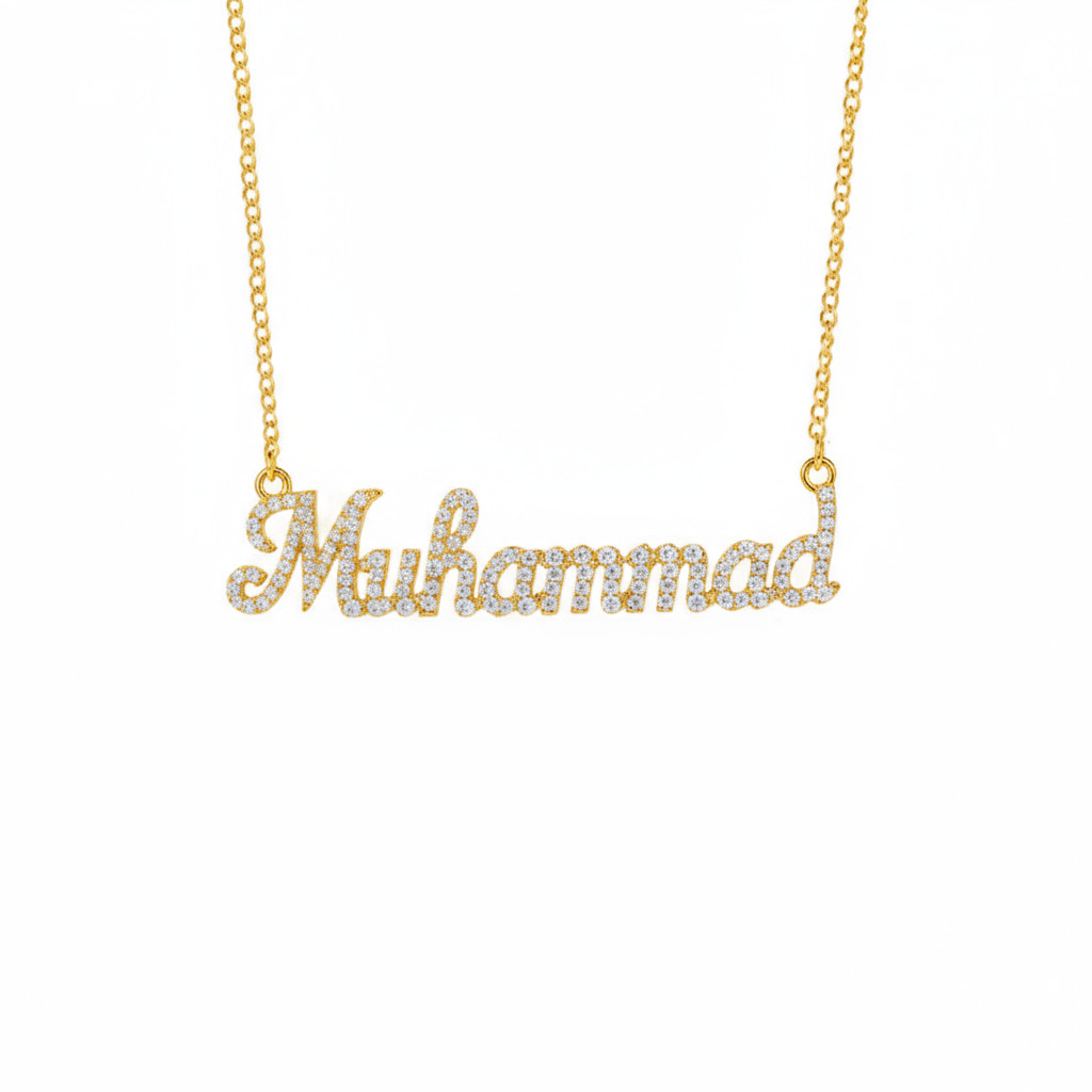 Personalized Name Round Diamond Pendent Necklace Personalized Name Round Diamond Pendent Necklace