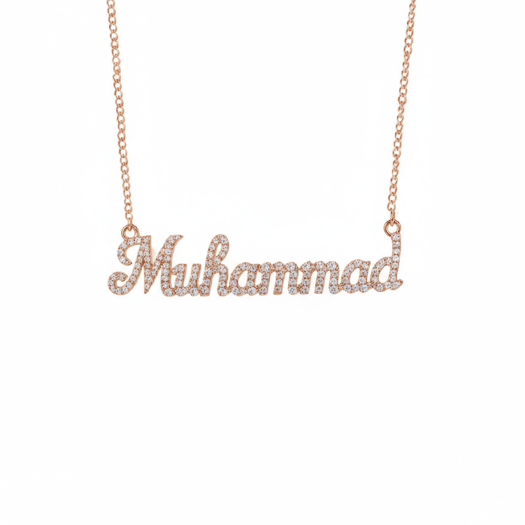 Personalized Name Round Diamond Pendent Necklace Personalized Name Round Diamond Pendent Necklace