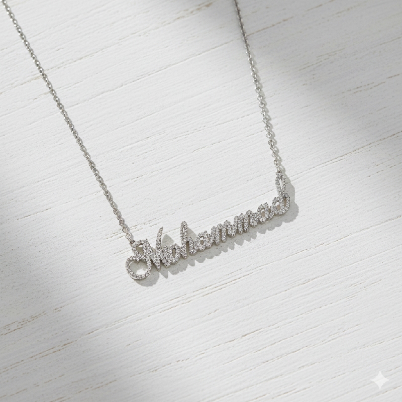 Personalized Name Round Diamond Pendent Necklace Personalized Name Round Diamond Pendent Necklace
