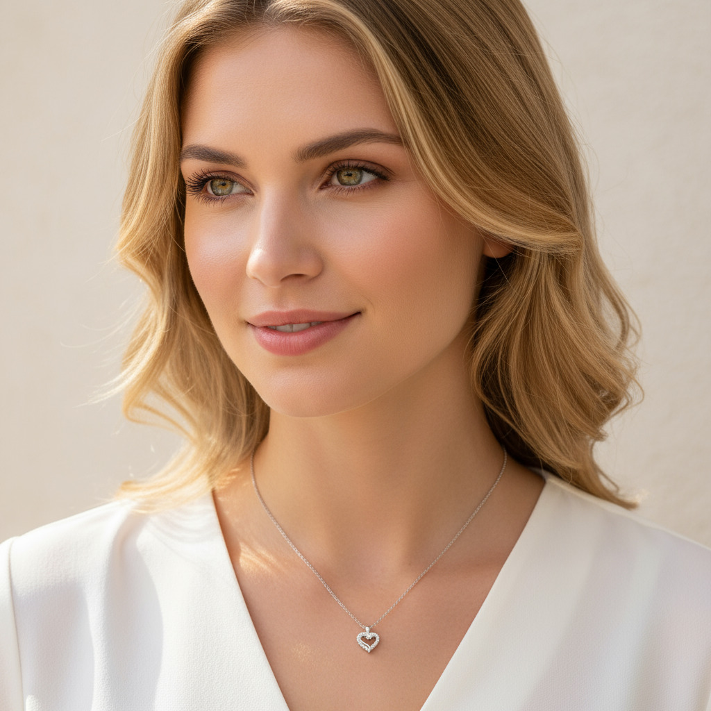 S925 Silver Heart Pendent Necklace