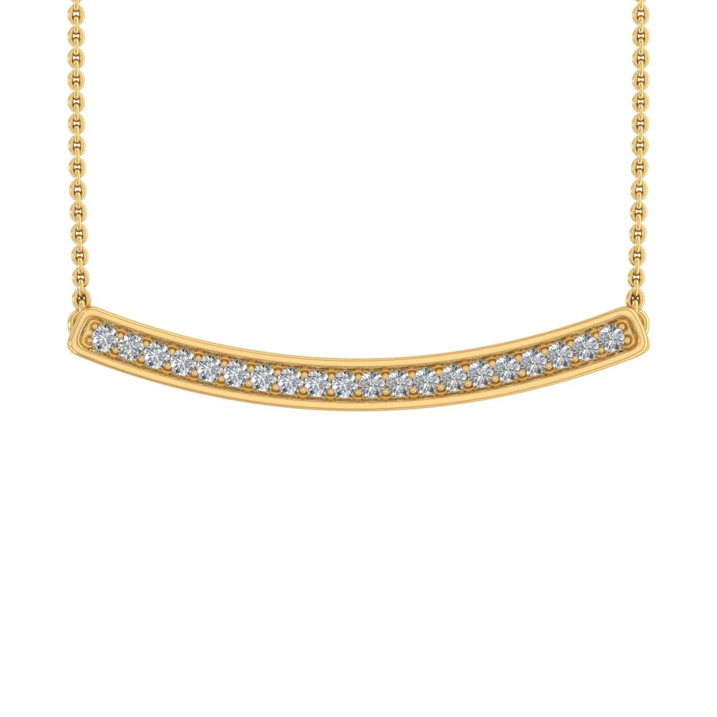 S925 Silver Curved Bar Pendant Necklace