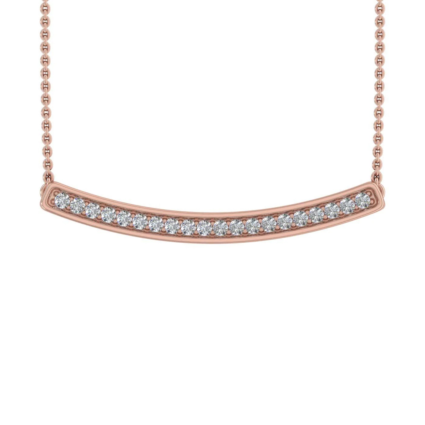 S925 Silver Curved Bar Pendant Necklace