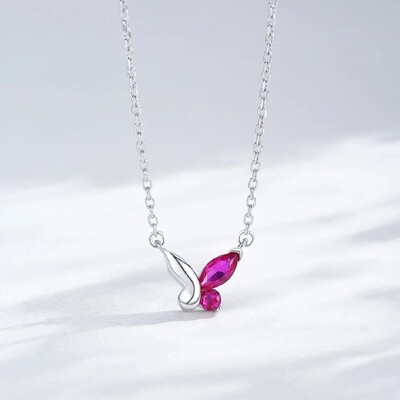 S925 Silver Twin Wings Necklace