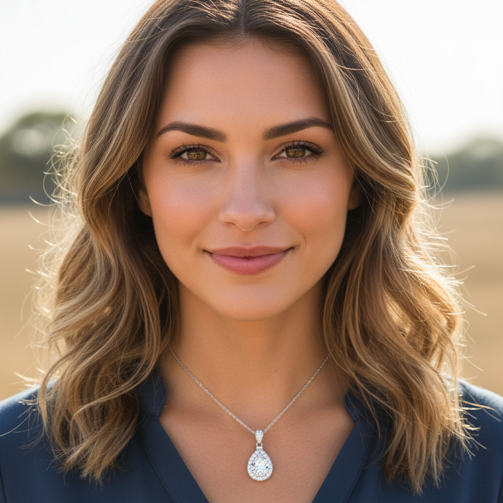 1CT/2CT/3CT/5CT Pear Shaped VVS Moissanite S925 Silver Pendant Necklace