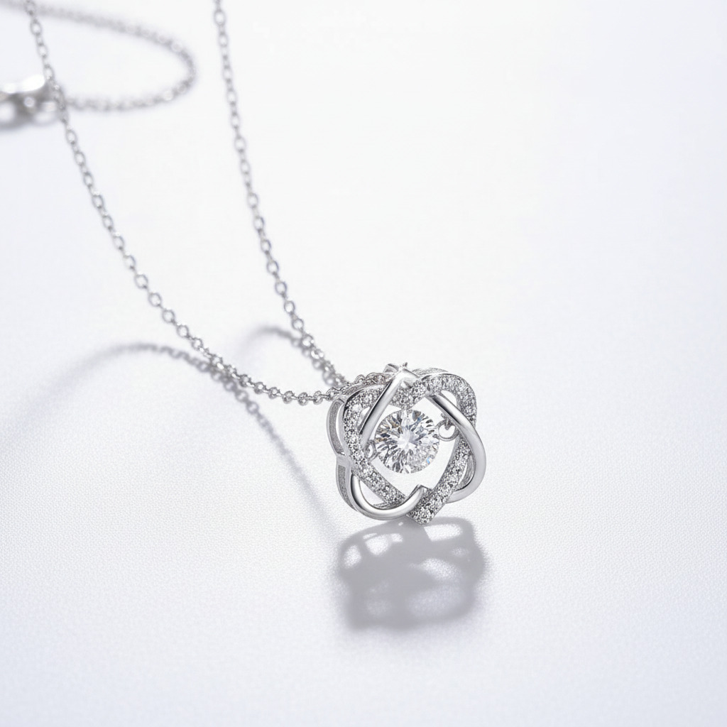 Double Heart 0.5CT Round Cut VVS Moissanite S925 Silver Pendent Double Heart 0.5CT Round Cut VVS Moissanite S925 Silver Pendent