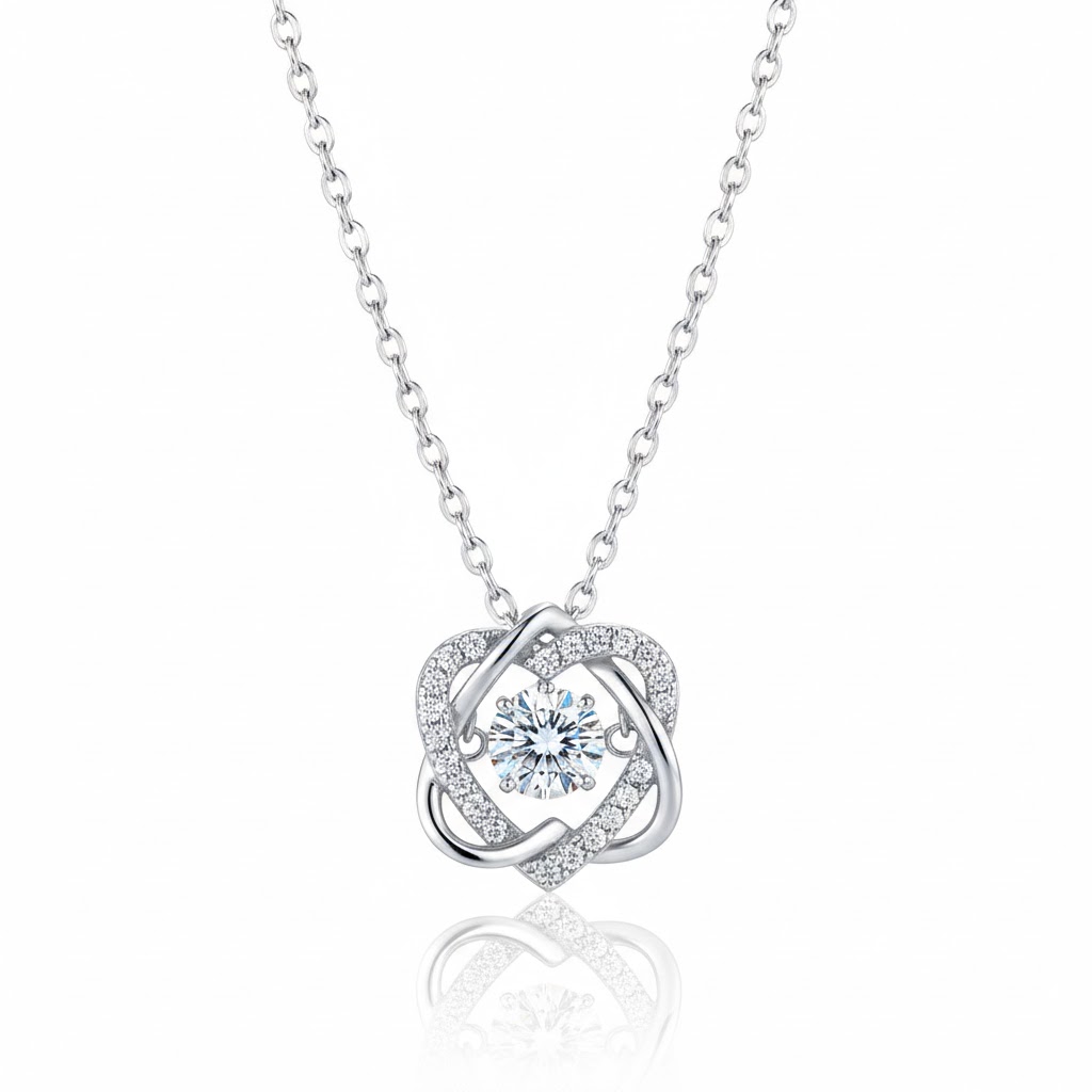 Double Heart 0.5CT Round Cut VVS Moissanite S925 Silver Pendent Double Heart 0.5CT Round Cut VVS Moissanite S925 Silver Pendent