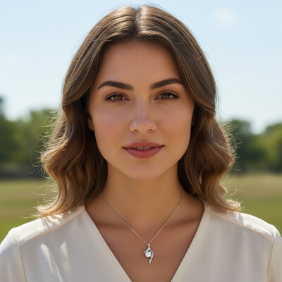 Twist 1CT Round VVS Moissanite S925 Silver Pendent Necklace