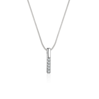 Vertical Bar Round Cut VVS Moissanite S925 Silver Necklace