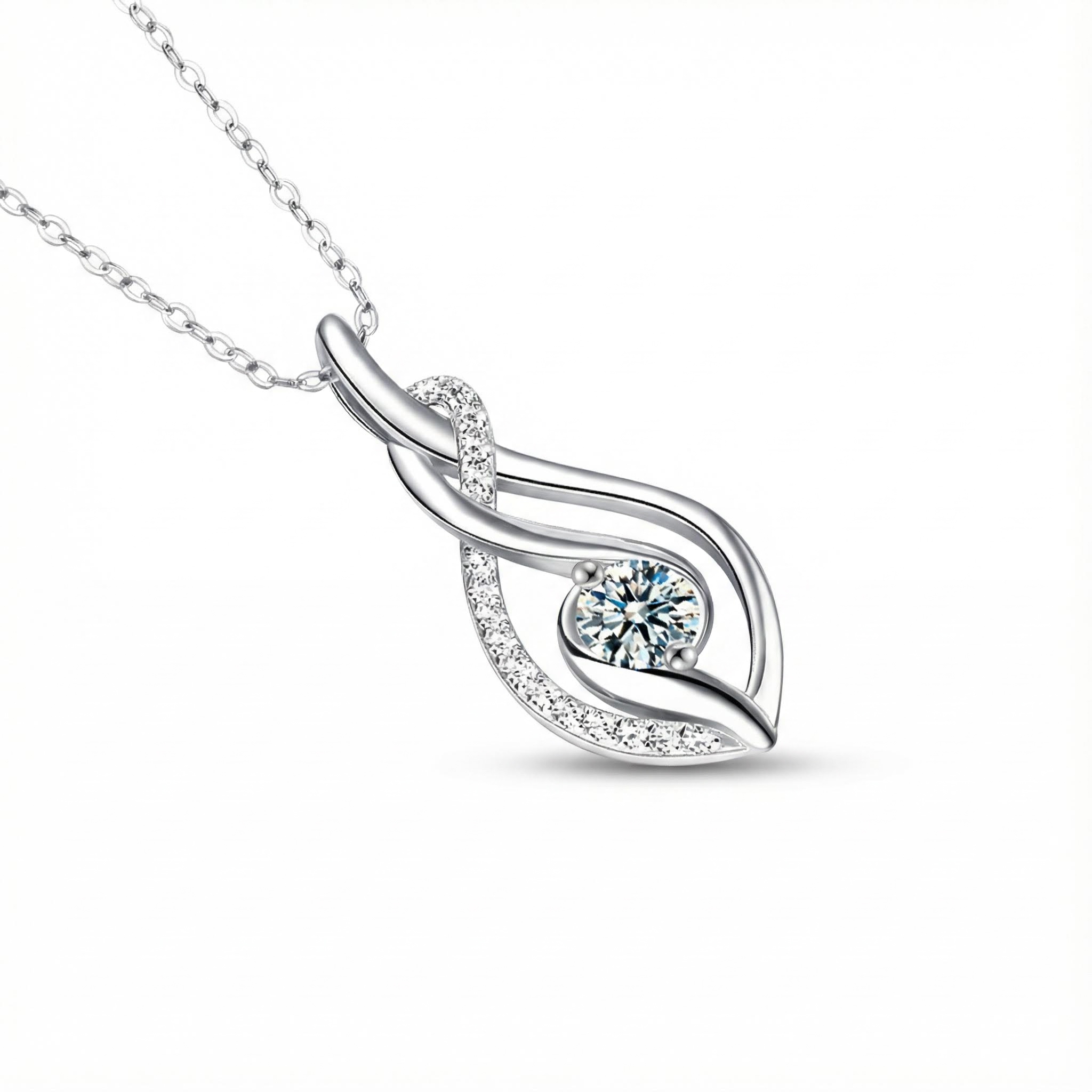 0.5CT Round Cut VVS Moissanite S925 Silver Pendant Necklace 0.5CT Round Cut VVS Moissanite S925 Silver Pendant Necklace