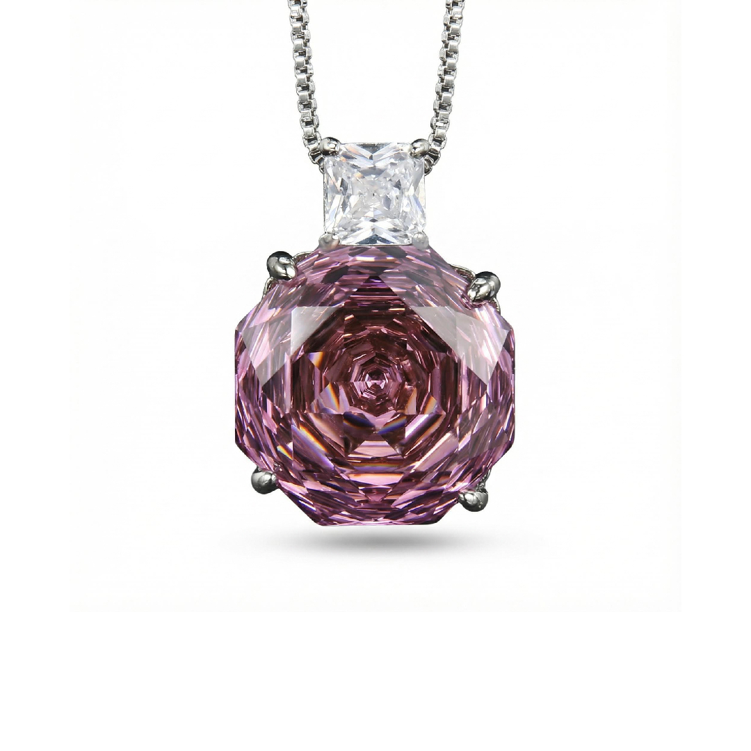 Roses Cut Diamond Necklace & Earrings & Ring Jewelry Set