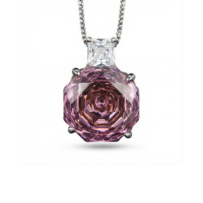 Roses Cut Diamond Necklace & Earrings & Ring Jewelry Set