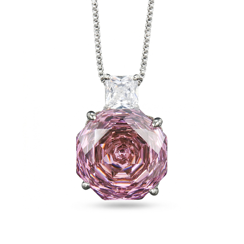 Roses Cut Diamond Necklace & Earrings & Ring Jewelry Set