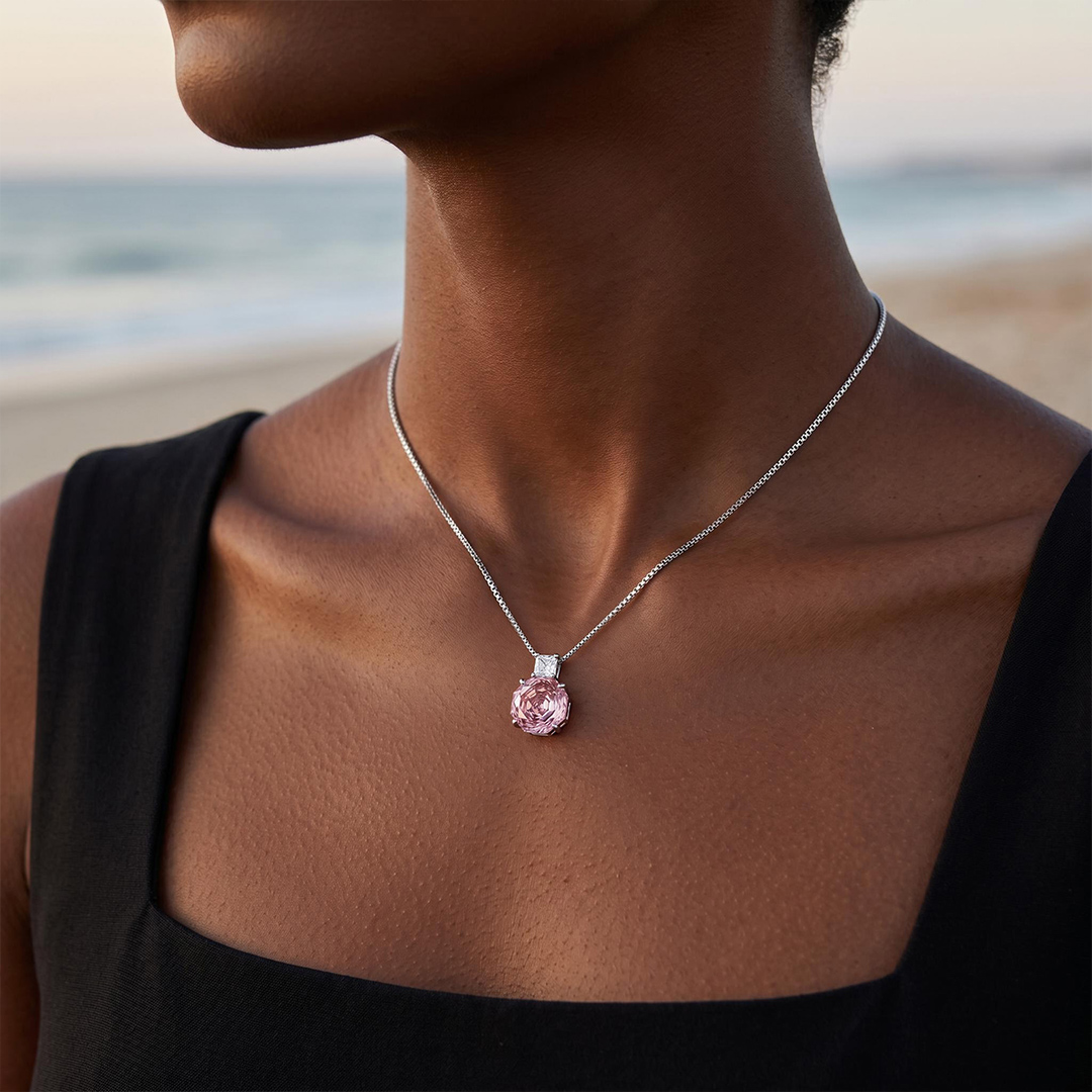 Roses Cut Diamond Necklace & Earrings & Ring Jewelry Set Roses Cut Diamond Necklace & Earrings & Ring Jewelry Set