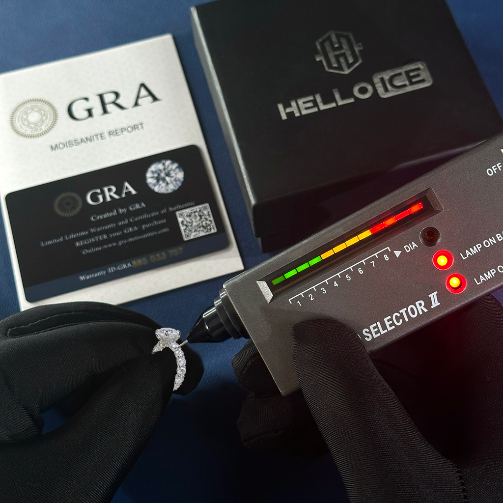 11.5CT Round Cut VVS Moissanite Pave Engagement Ring