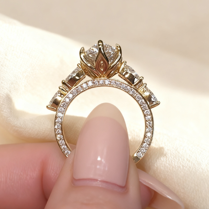 4.17CT Marquise Cut VVS Moissanite Vintage Engagement Ring