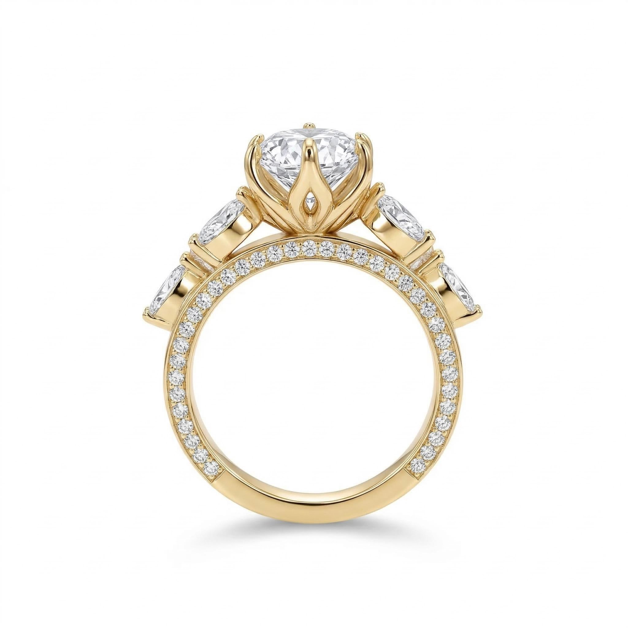 3.81ct. tw. Marquise Cut VVS Moissanite Vintage Engagement Ring