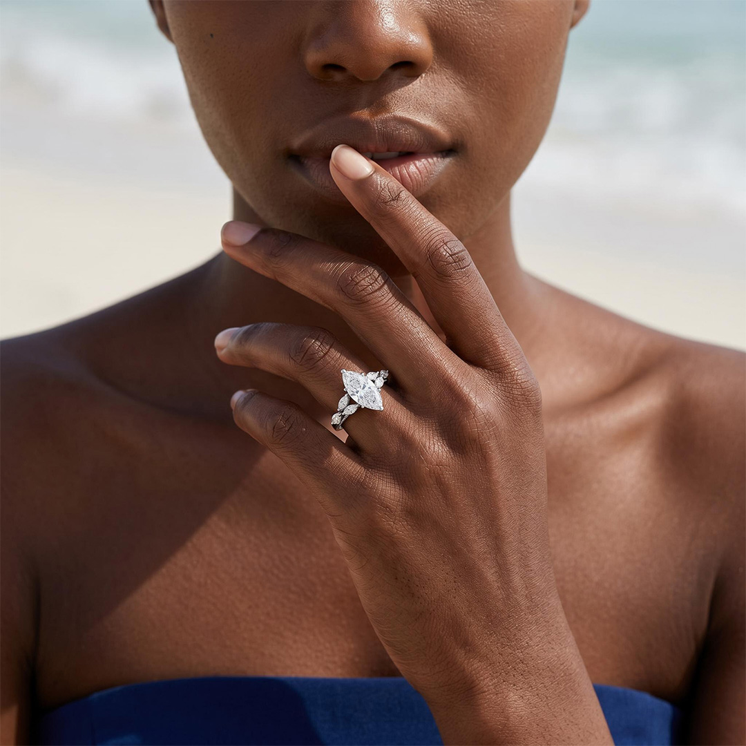 3.81ct. tw. Marquise Cut VVS Moissanite Vintage Engagement Ring