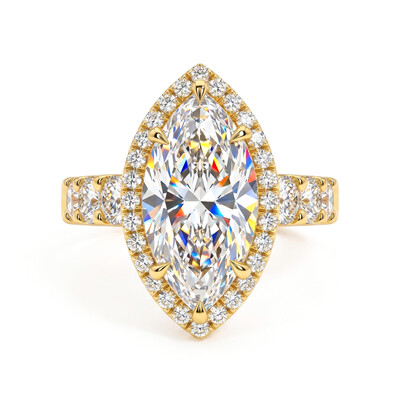 7.66CT Marquise Cut VVS Moissanite Pave Engagement Ring